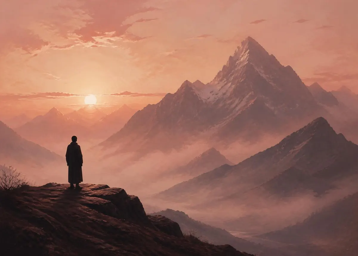 Contemplative landscape evoking the world of Socrates